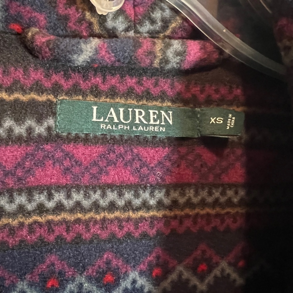 Lauren Ralph Lauren Aztec Print Fleece Robe Size XS - Picture 6 of 7